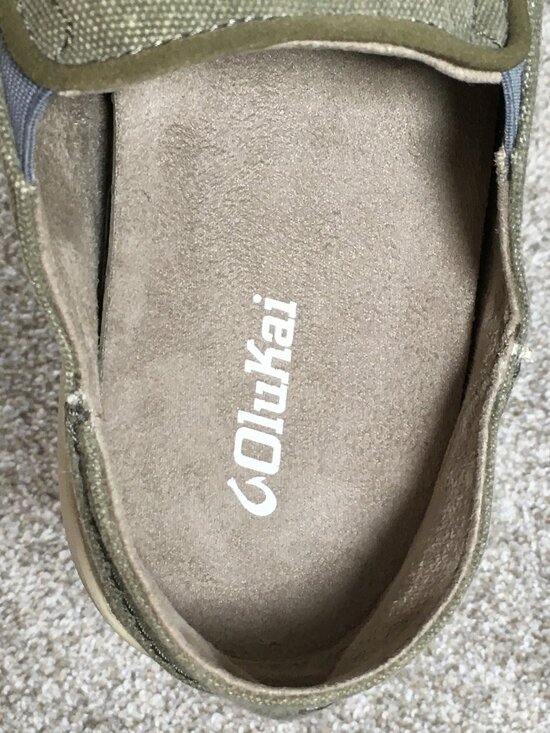 Olukai Nohea Lole Slip On Shoes Mens Size 11 M Tan Brown Canvas Drop In Heel main image 3
